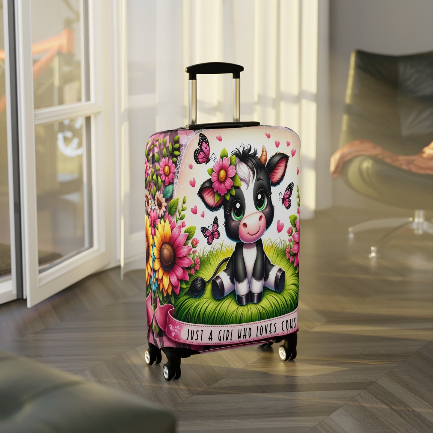 Luggage Cover, Just a Girl who Loves Cows, awd-1492