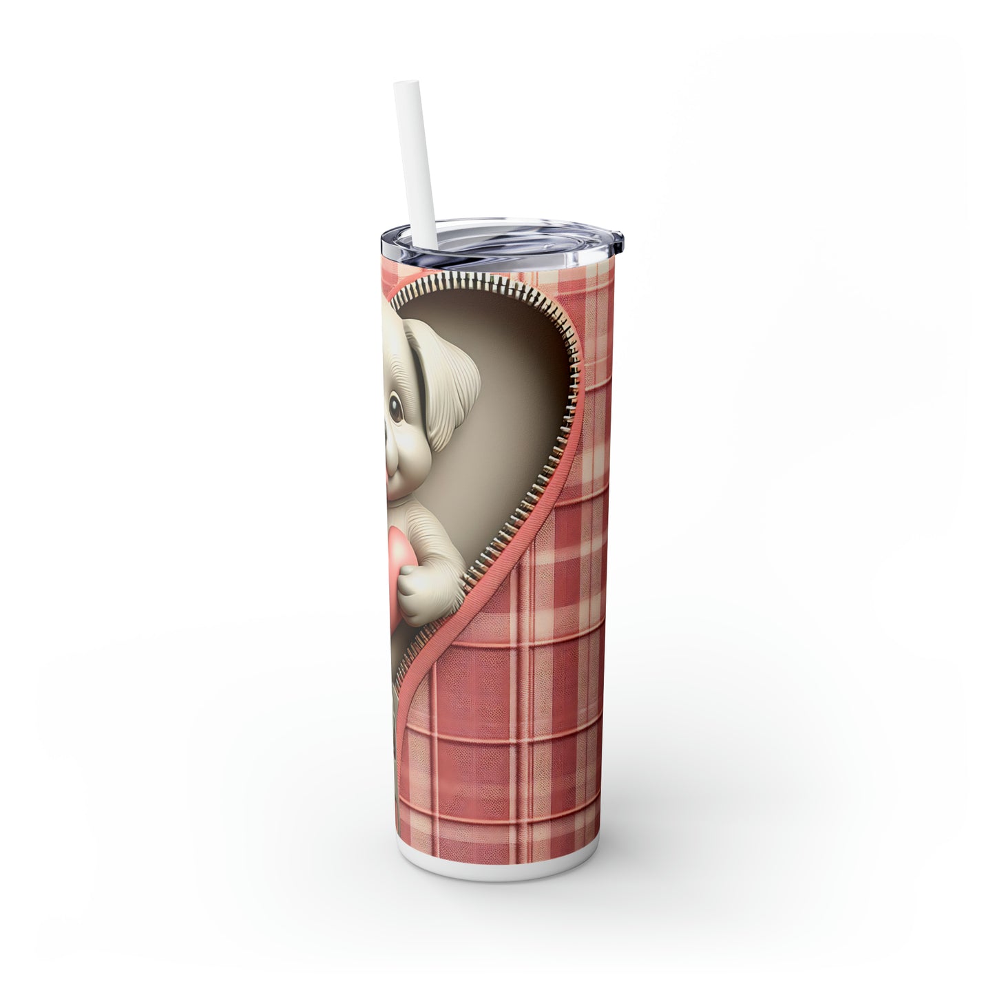 Skinny Tumbler with Straw, 20oz, Dog, Valentines Day, awd-943