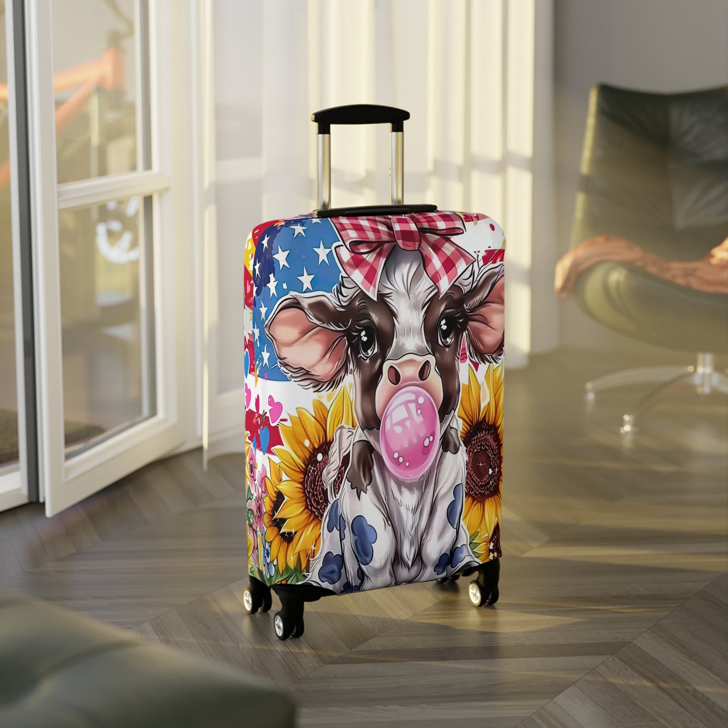 Luggage Cover, Sunflowers, Highland Cow, awd-3101