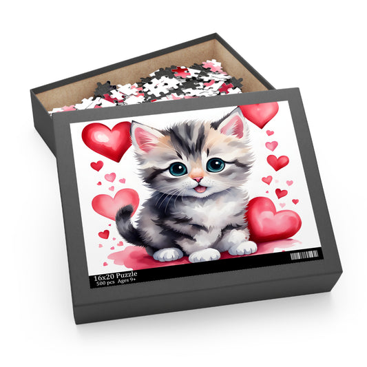 Personalised/Non-Personalised Puzzle, Cat (120, 252, 500-Piece)