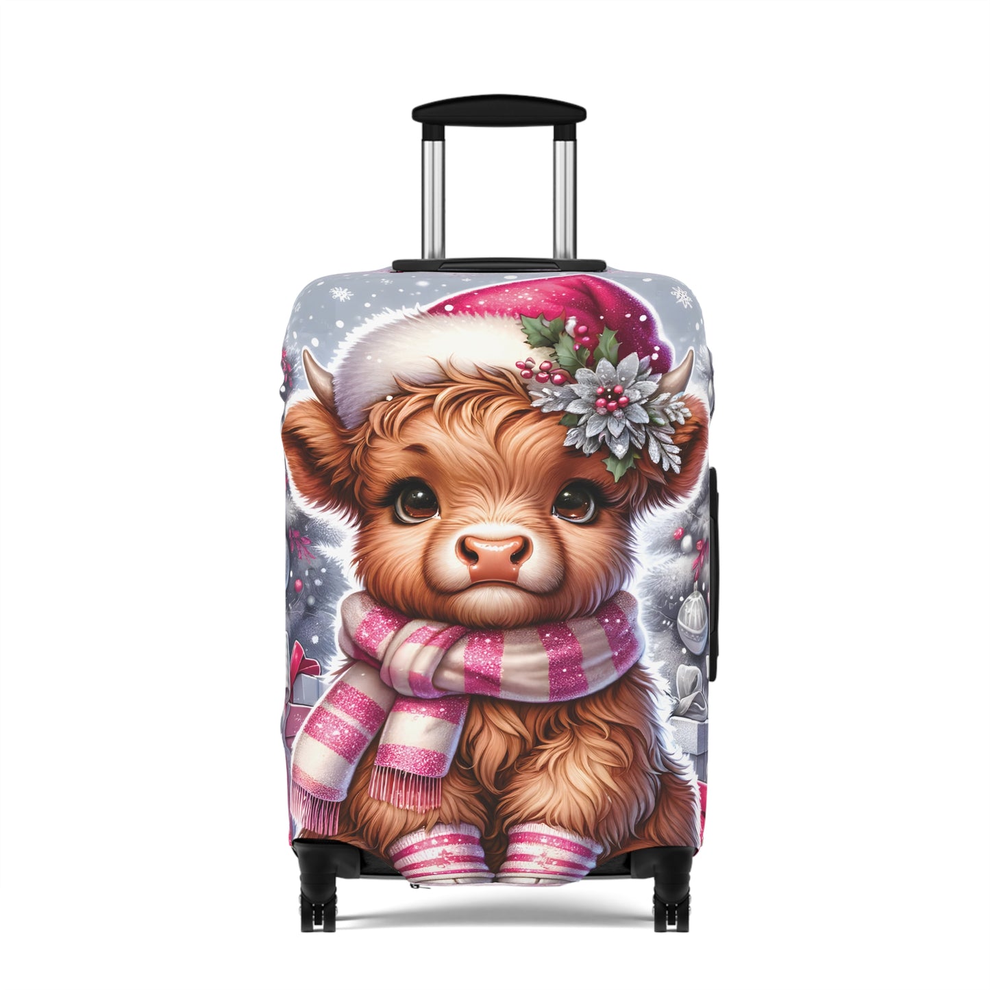 Luggage Cover, Christmas, Highland Cow, awd-1351