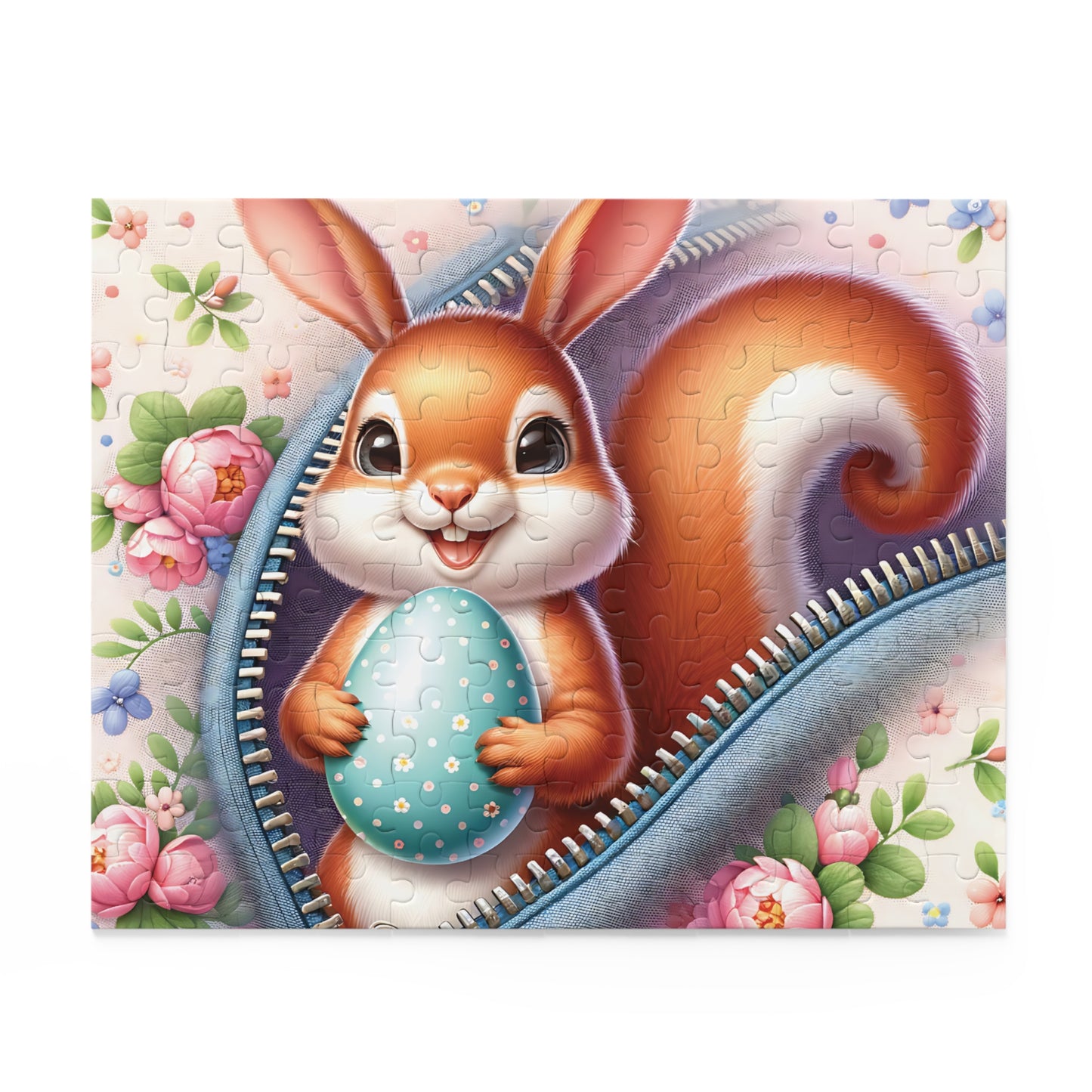 Personalised/Non-Personalised Puzzle, Easter, Squirrel with Bunny ears (120, 252, 500-Piece)