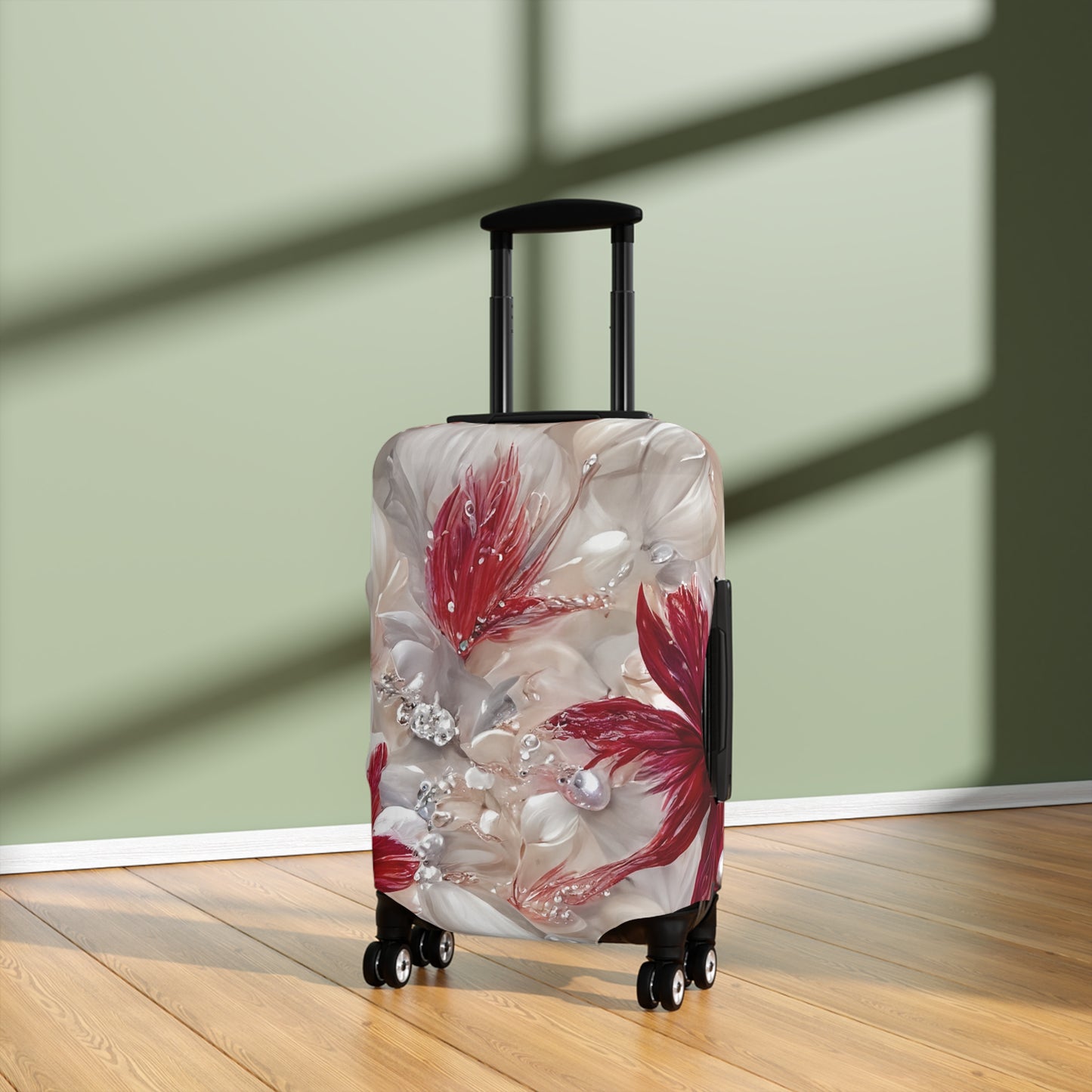 Luggage Cover, Red Floral