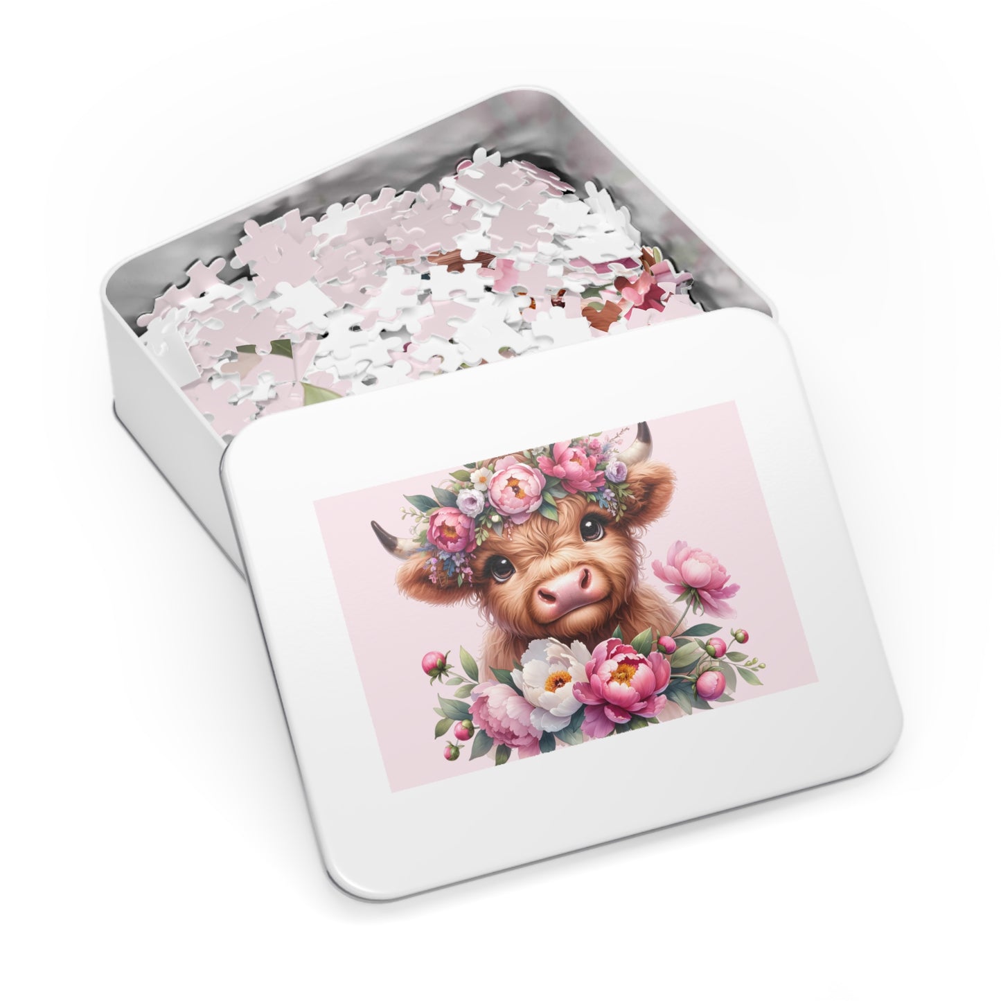 Jigsaw Puzzle, Highland Cow, Personalised/Non-Personalised (30, 110, 252, 500,1000-Piece)