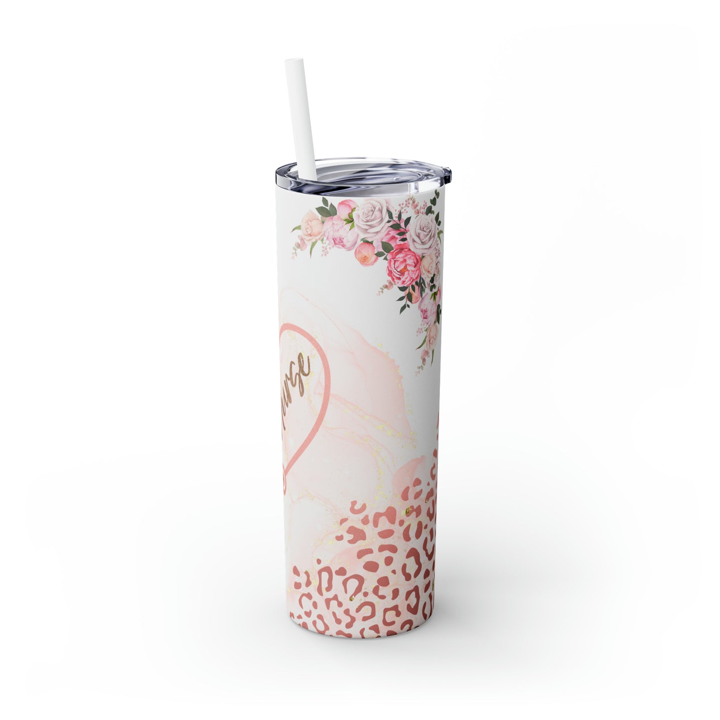 Skinny Tumbler with Straw, 20oz, Nurse