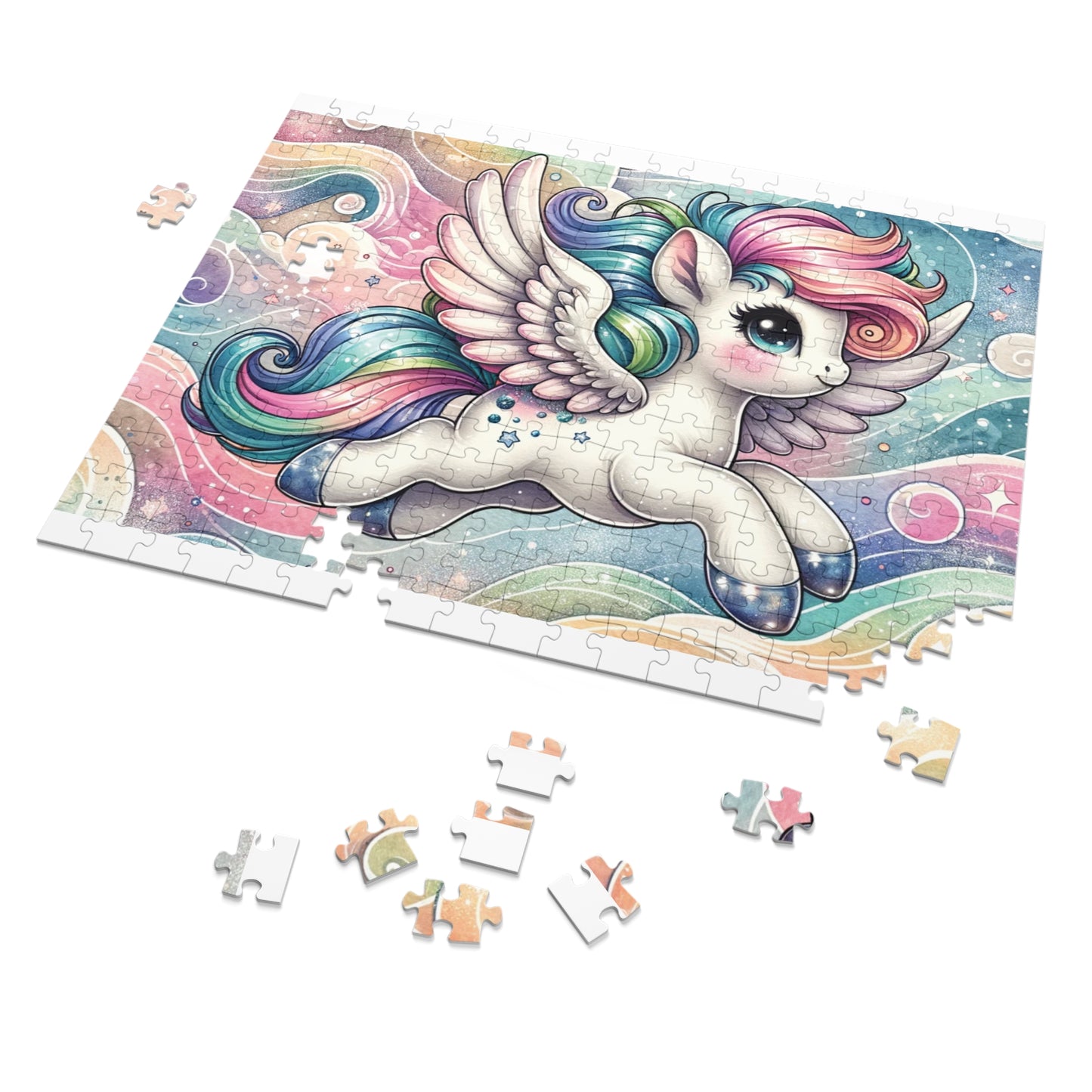 Puzzle, Rainbow Unicorn, Personalised/Non-Personalised (30, 110, 252, 500,1000-Piece) awd-645