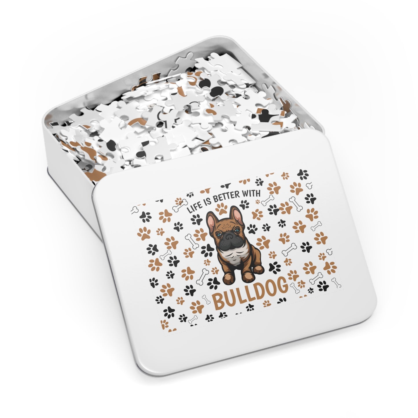 Puzzle, Life is Better with a Bulldog , Personalised/Non-Personalised (30, 110, 252, 500,1000-Piece) awd-609