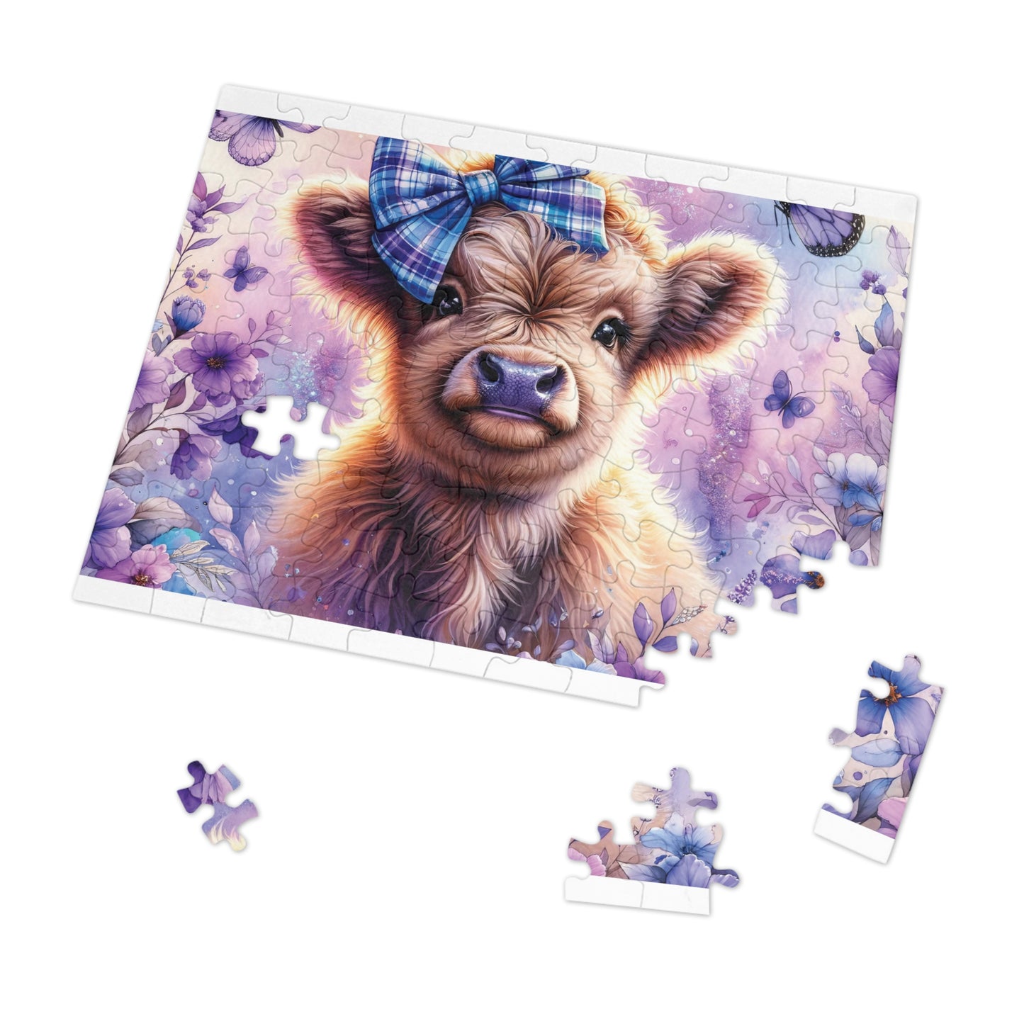 Jigsaw Puzzle, Highland Cow, Personalised/Non-Personalised (30, 110, 252, 500,1000-Piece)