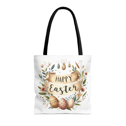 Tote Bag, Happy Easter Wreath, Tote bag, awd-1172