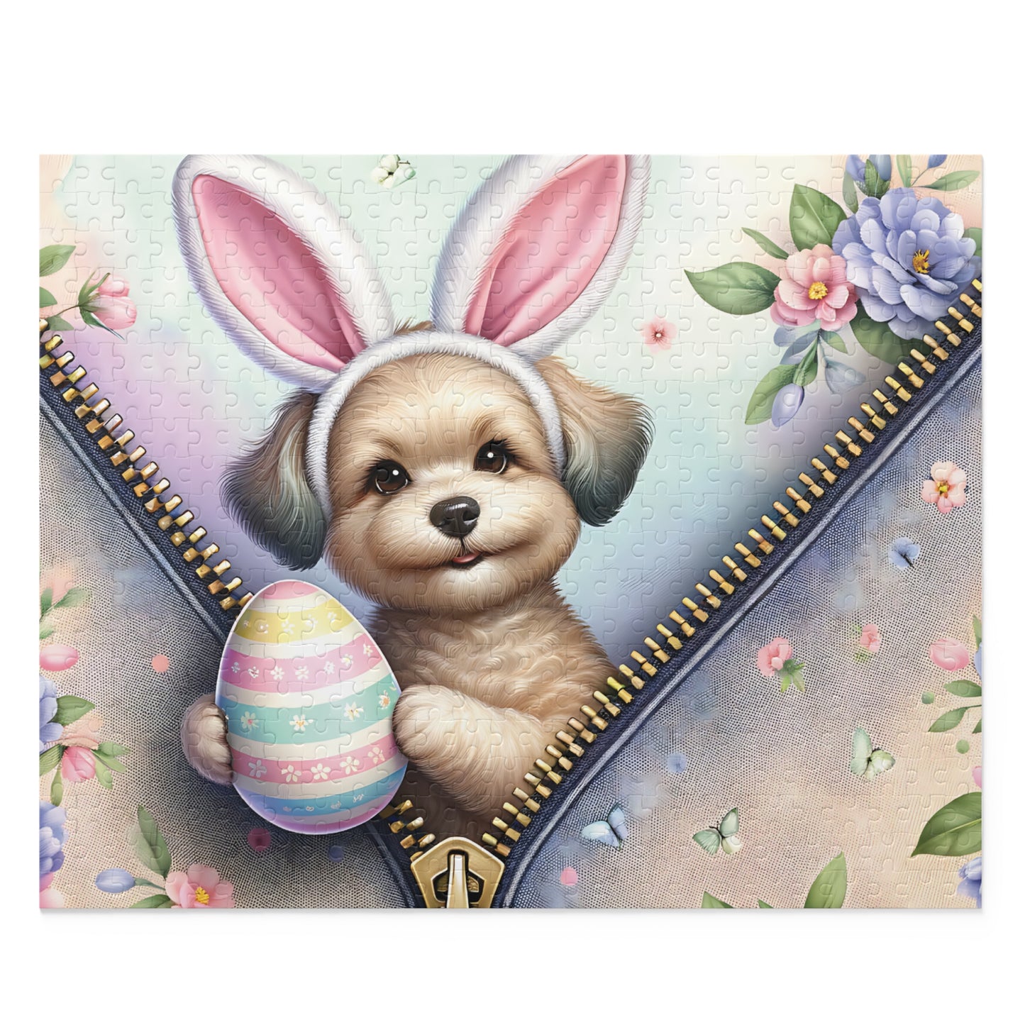 Personalised/Non-Personalised Puzzle, Easter, Dog with Bunny ears (120, 252, 500-Piece)