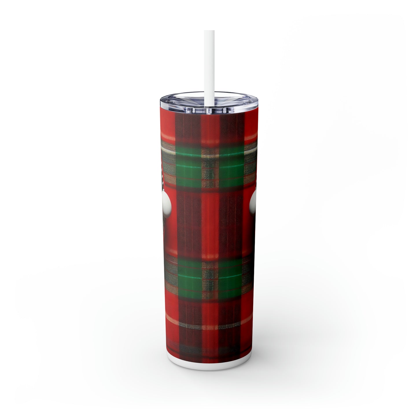 Skinny Tumbler with Straw, 20oz, Snowman