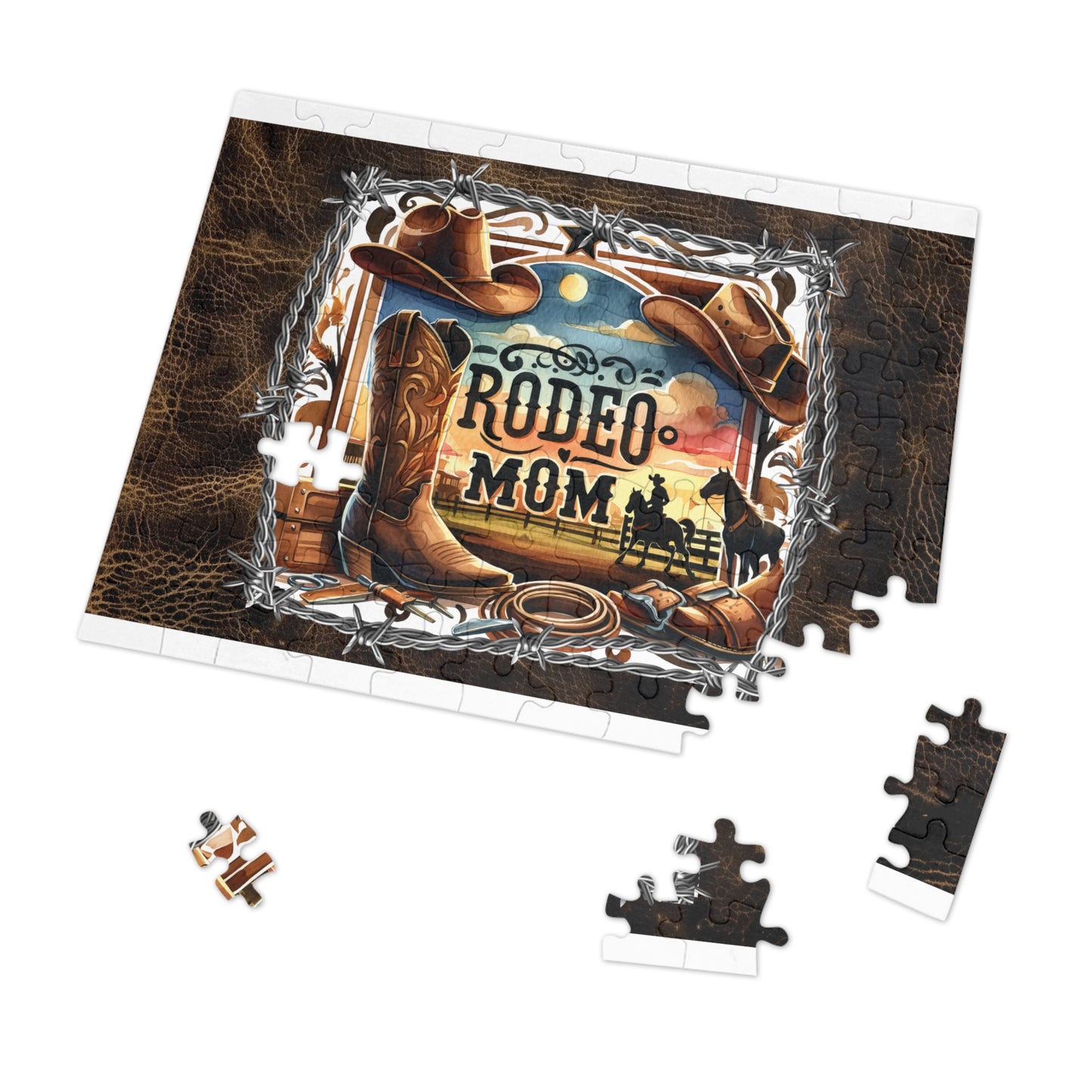 Puzzle, Western, Rodeo Mom, Personalised/Non-Personalised (30, 110, 252, 500,1000-Piece) awd-611