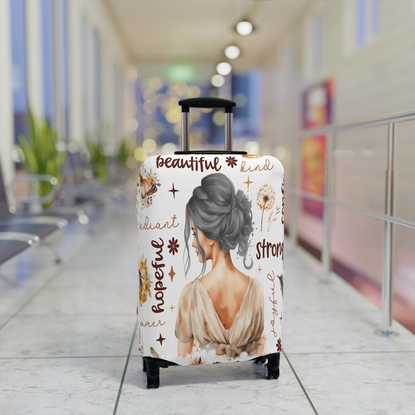 Luggage Cover, Affirmations, Grey Hair, awd-505