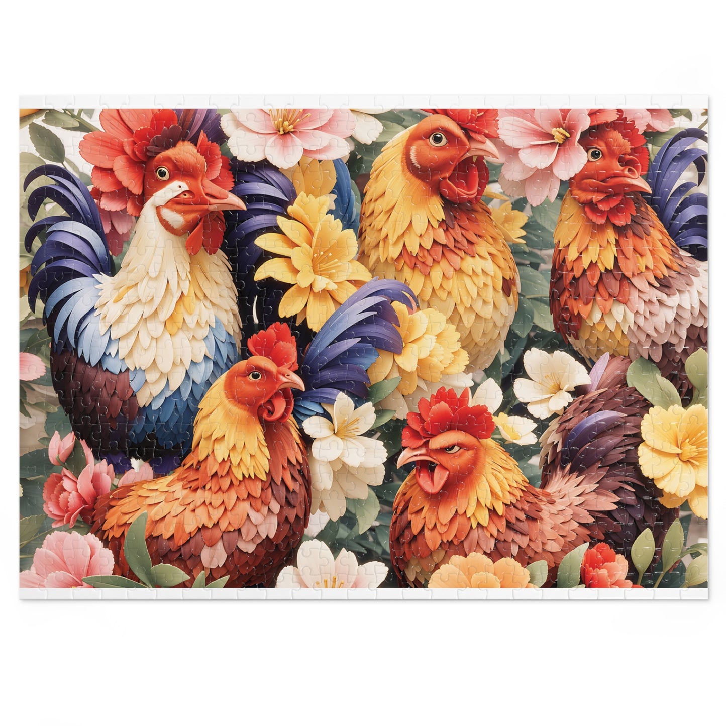 Jigsaw Puzzle, Chickens/Rooster, Personalised/Non-Personalised (30, 110, 252, 500,1000-Piece)