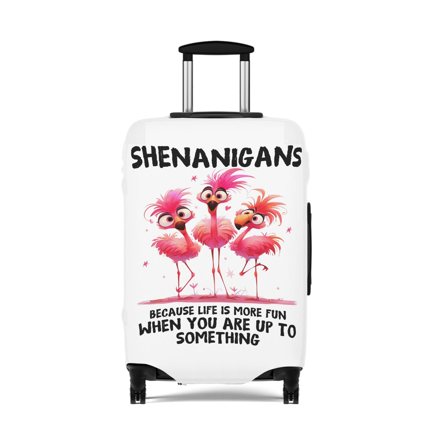 Luggage Cover, Flamingos, Shenanigans, awd-4001