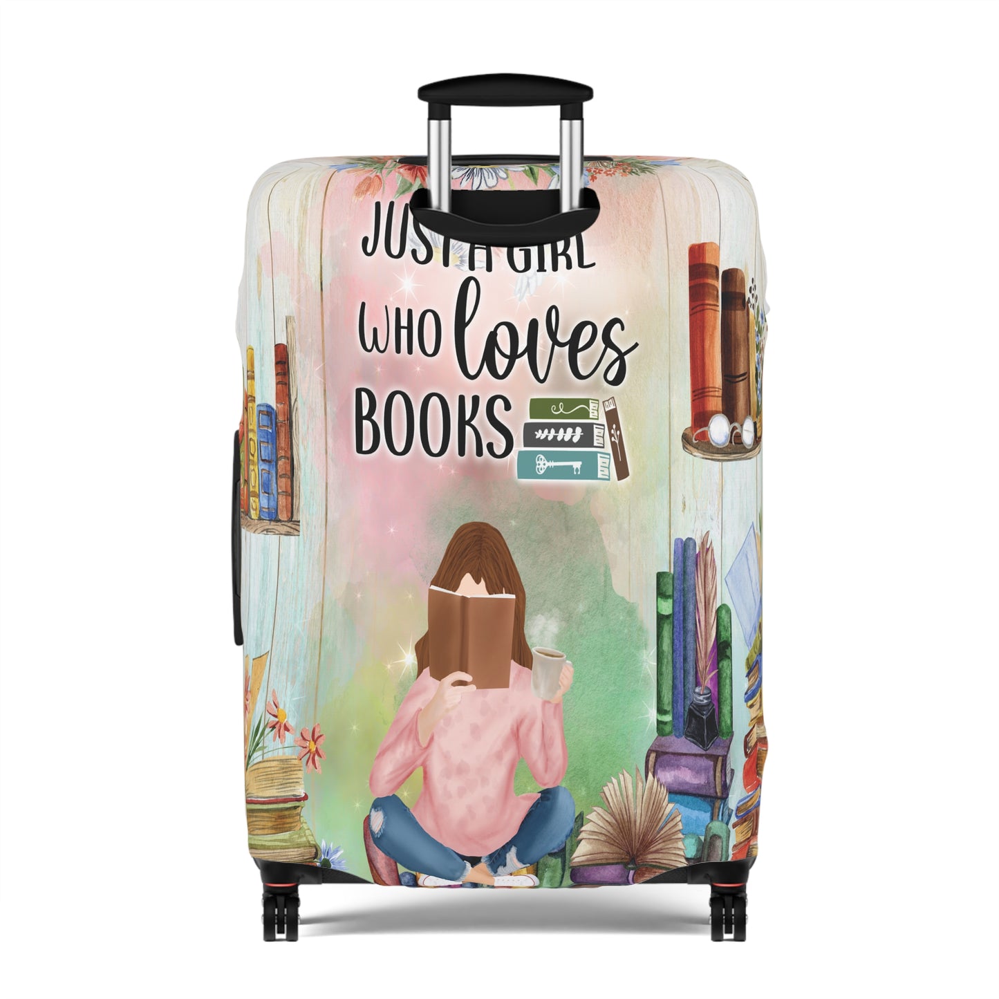 Luggage Cover, Just a Girl who Loves Books, awd-022