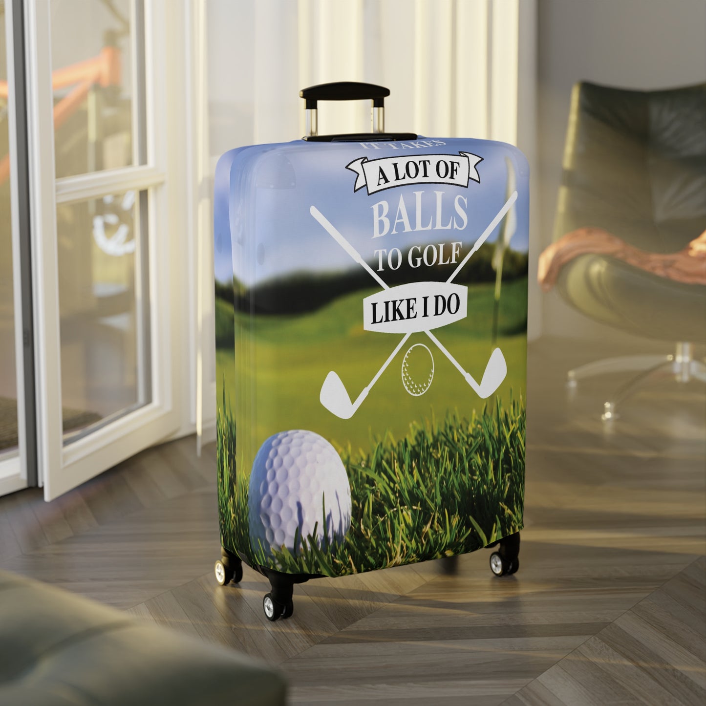 Luggage Cover, Golf, It takes a lot of balls to golf like I do, awd-050