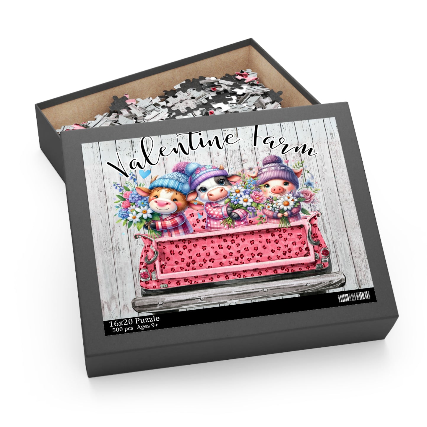 Personalised/Non-Personalised Puzzle, Valentine Farm (120, 252, 500-Piece)