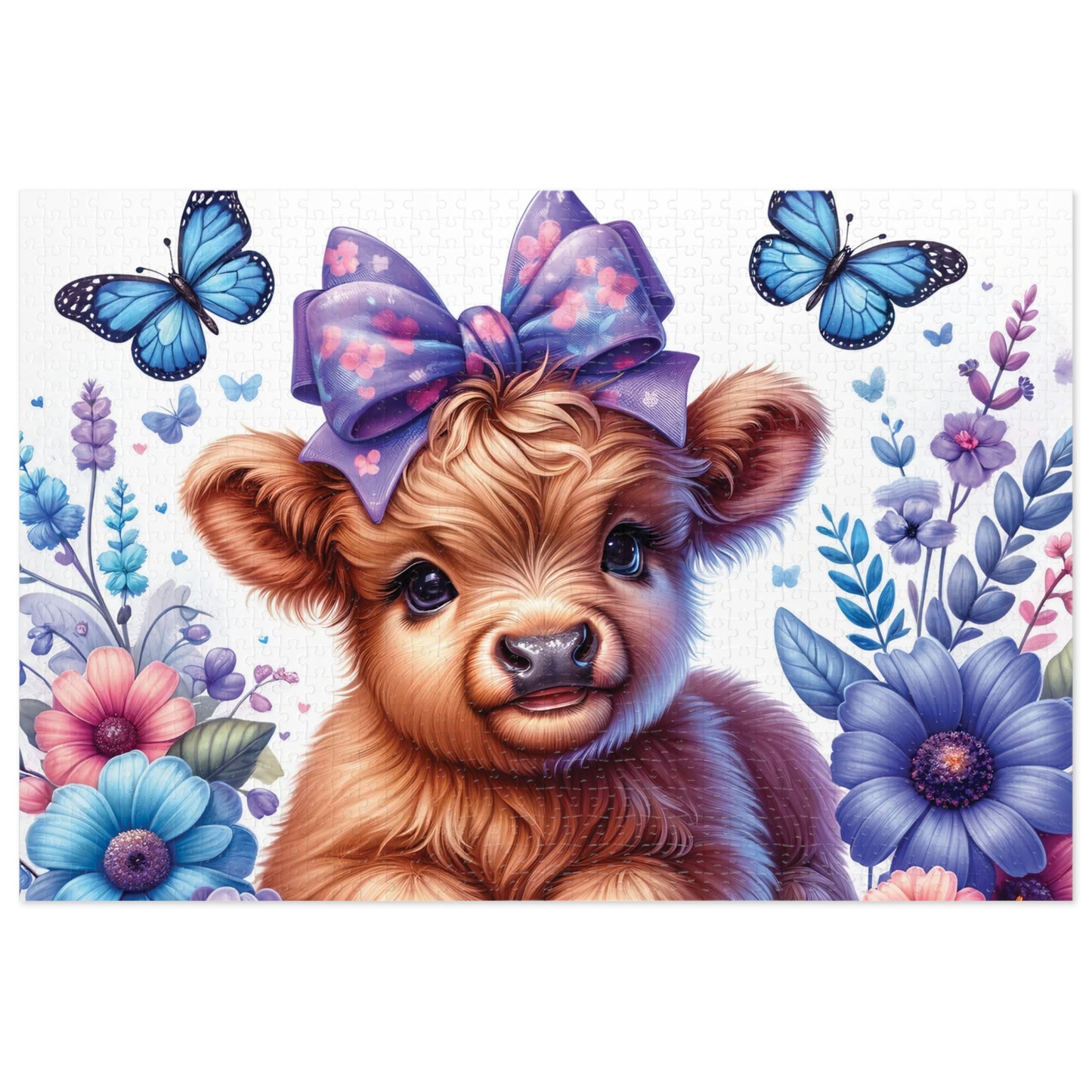 Jigsaw Puzzle, Highland Cow, Personalised/Non-Personalised (30, 110, 252, 500,1000-Piece)