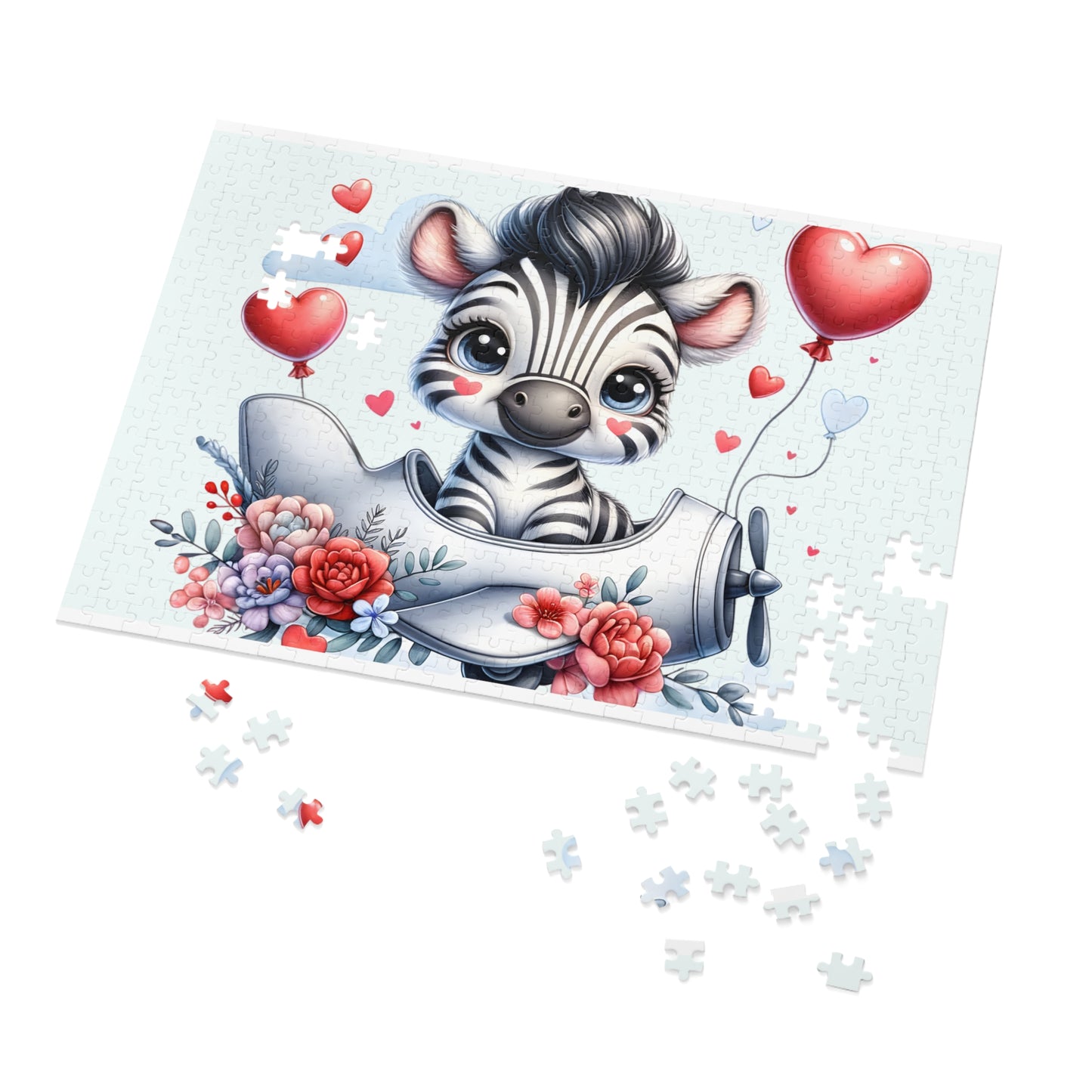 Jigsaw Puzzle, Zebra in Plane, Personalised/Non-Personalised (30, 110, 252, 500,1000-Piece)