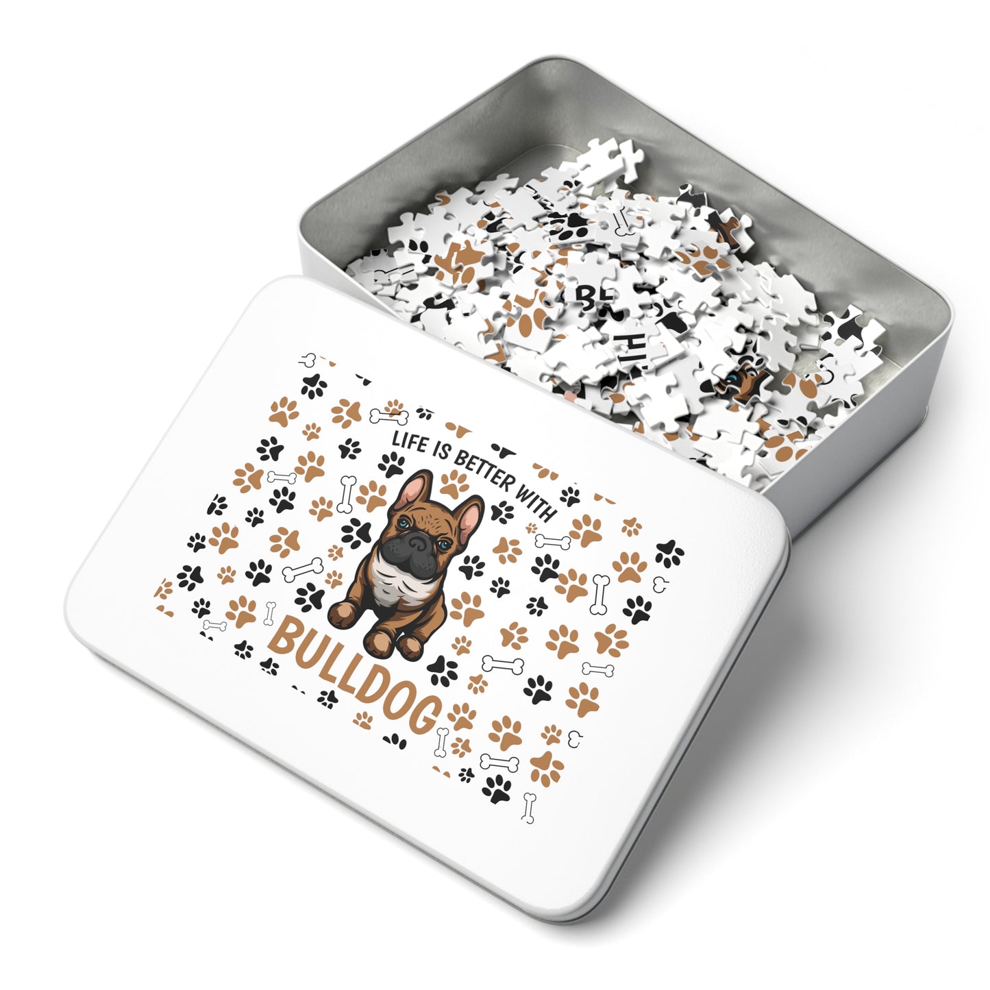 Puzzle, Life is Better with a Bulldog , Personalised/Non-Personalised (30, 110, 252, 500,1000-Piece) awd-609