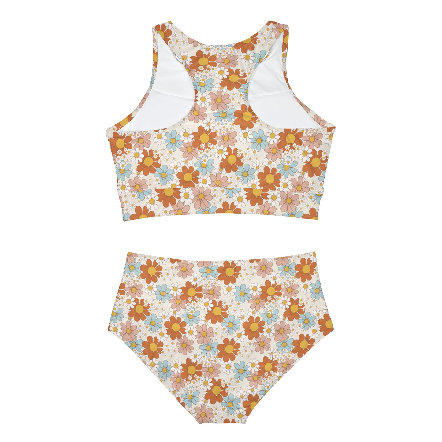 Retro Flowers Women's Sporty Bikini Set