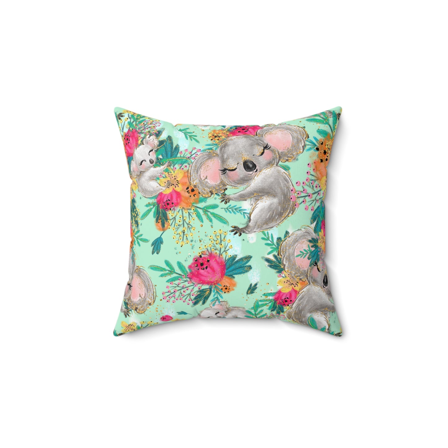 Spun Polyester Square Pillow, Australian Kangaroos