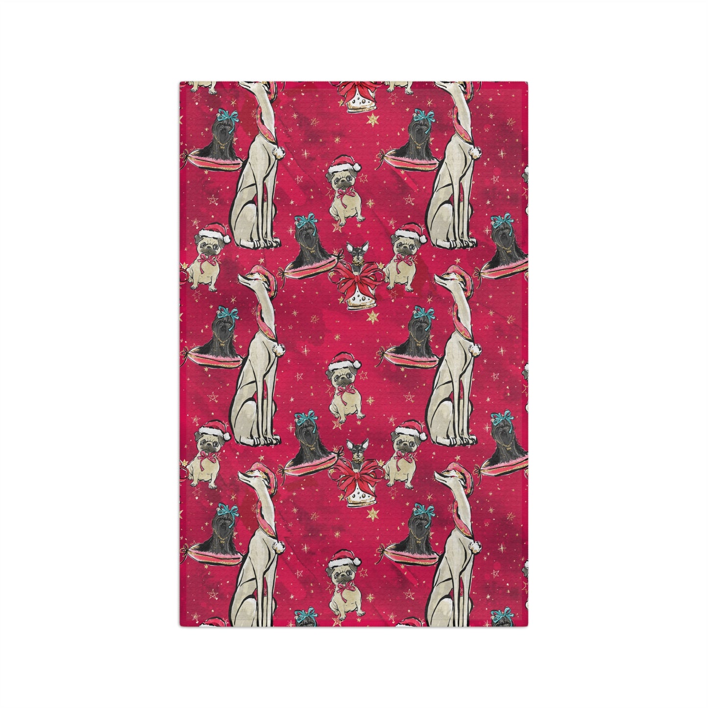 Microfiber Tea Towel Doggie Christmas