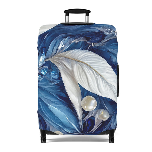 Luggage Cover, Blue Floral-2