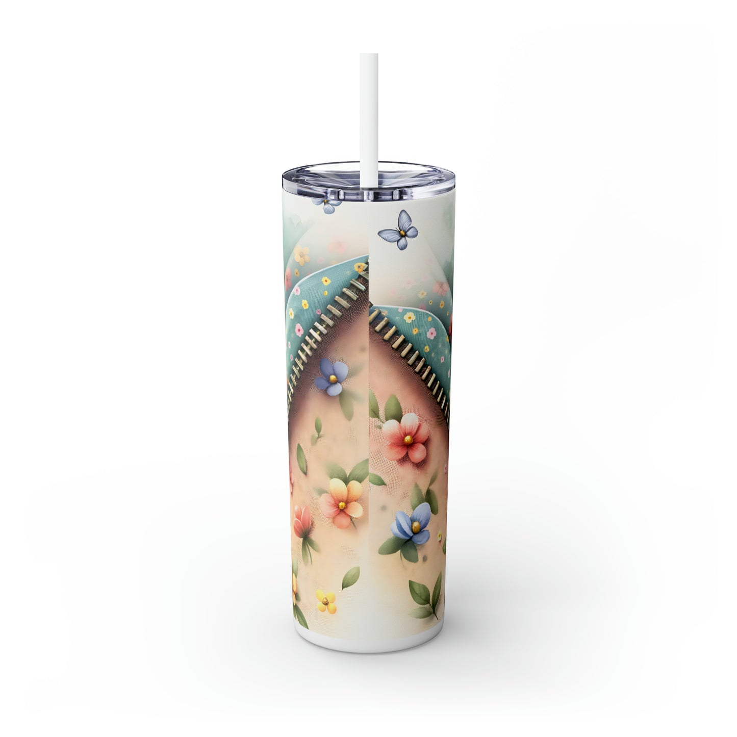 Skinny Tumbler with Straw, 20oz, Easter, Rabbit, awd-1275