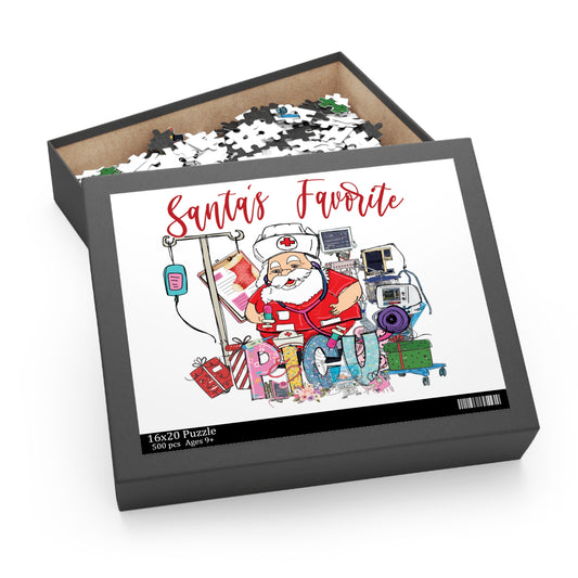 Personalised/Non-Personalised Puzzle, Santa's Favorite PICU Nurse (120, 252, 500-Piece)