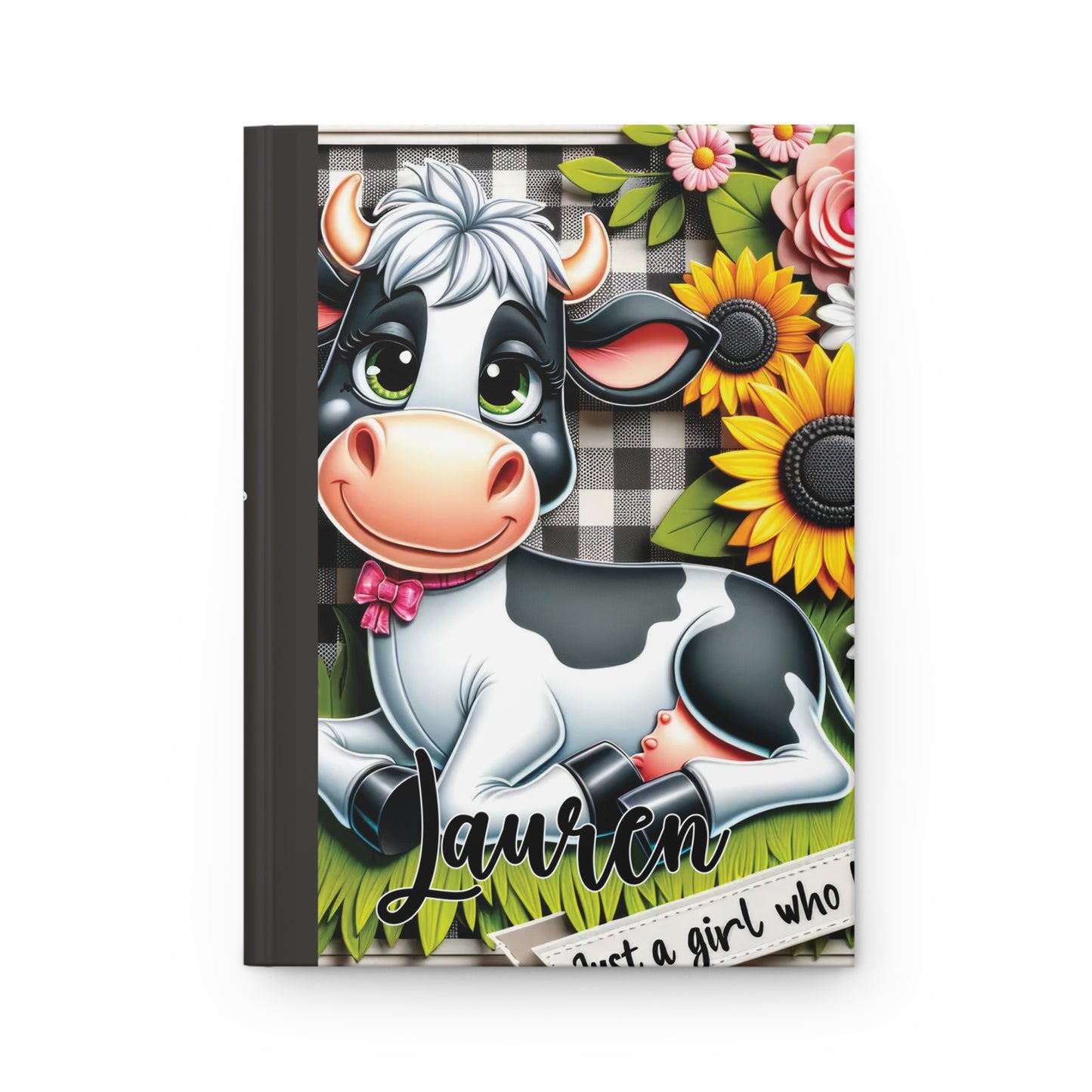 Personalised Hardcover Journal Matte, Just a Girl who Loves Cows, awd-1802