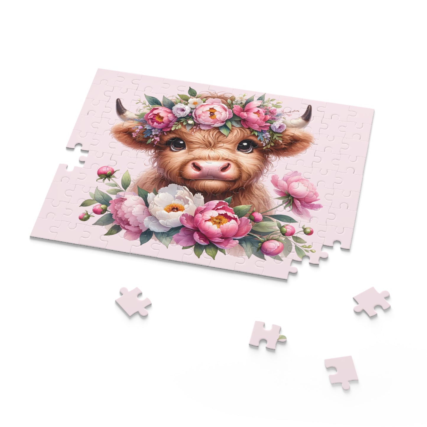 Personalised/Non-Personalised Puzzle, Highland Cow (120, 252, 500-Piece)