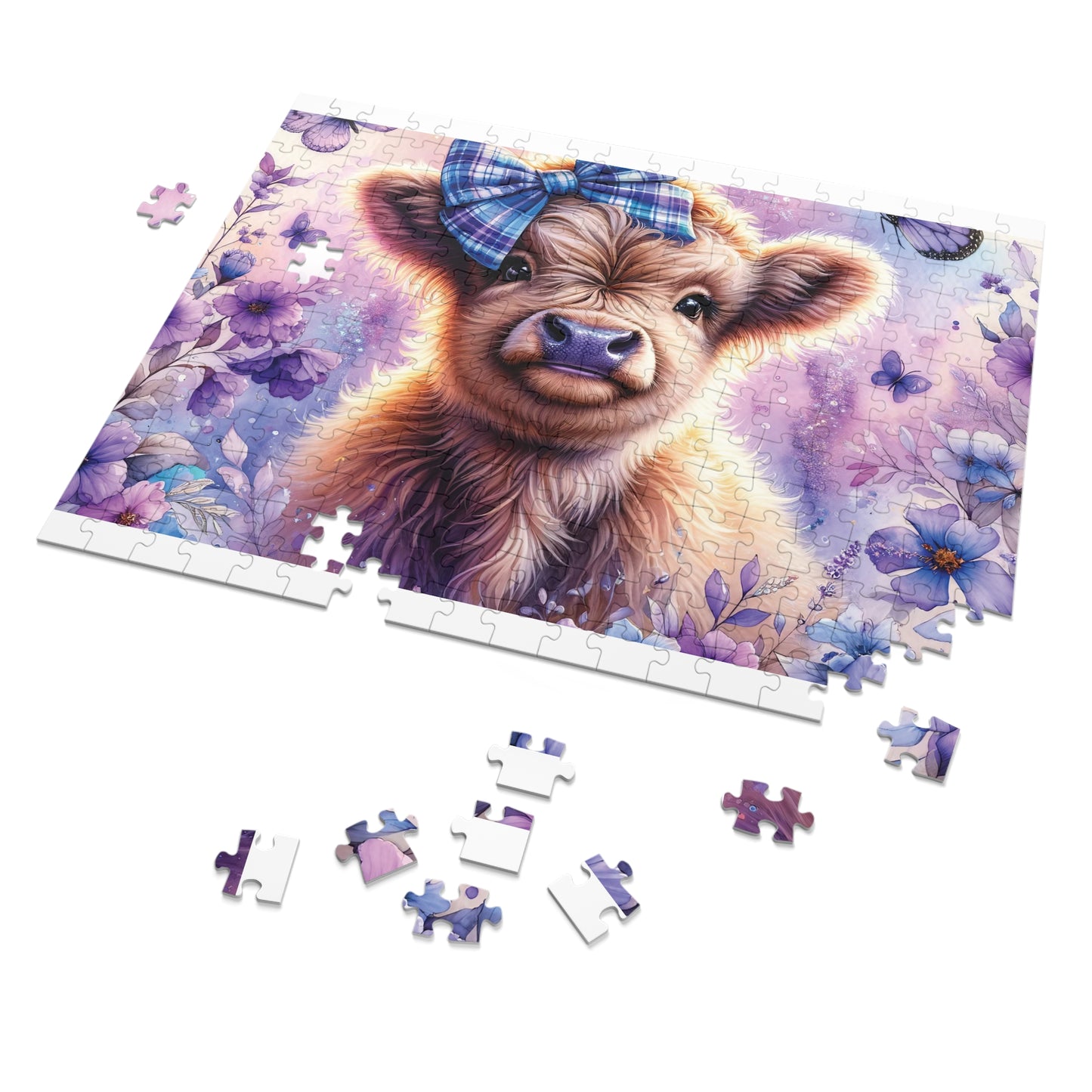 Jigsaw Puzzle, Highland Cow, Personalised/Non-Personalised (30, 110, 252, 500,1000-Piece)