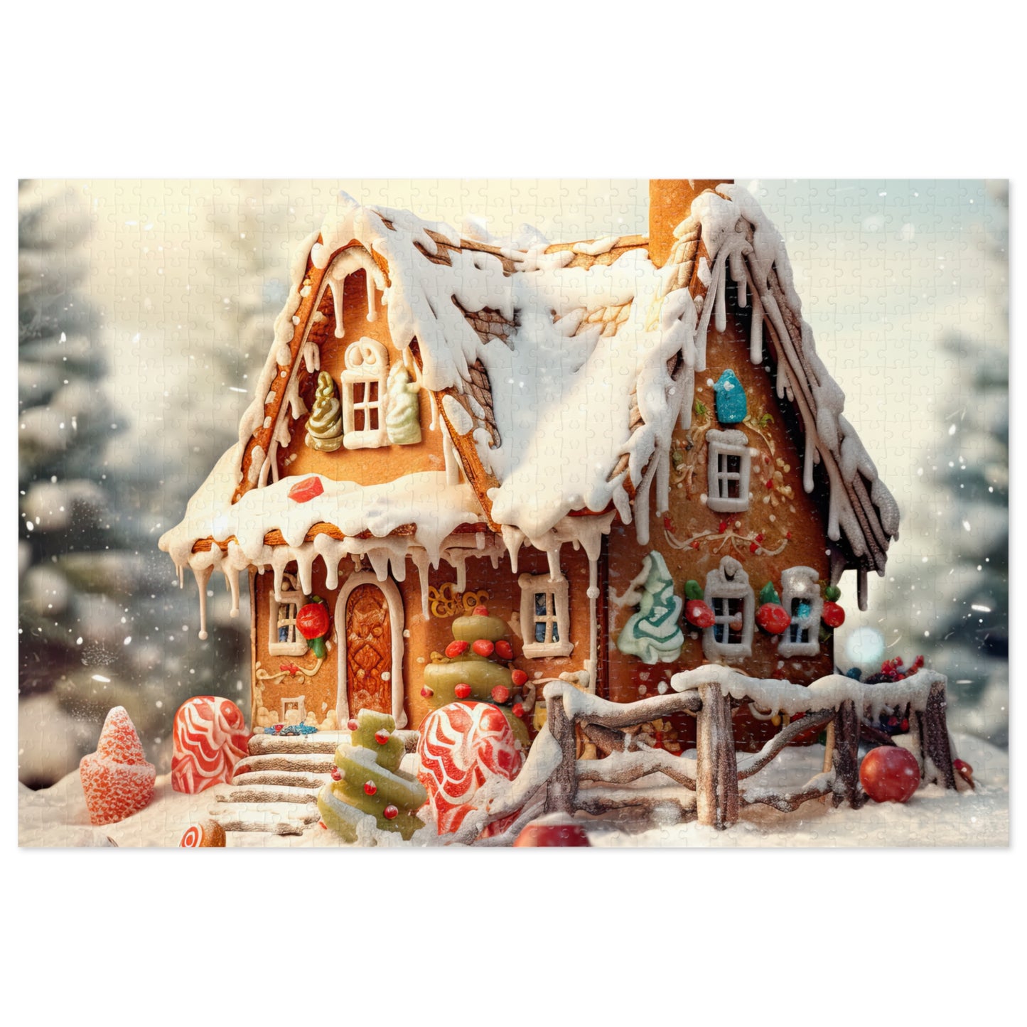 Puzzle, Christmas, Gingerbread House , Personalised/Non-Personalised (30, 110, 252, 500,1000-Piece) awd-615