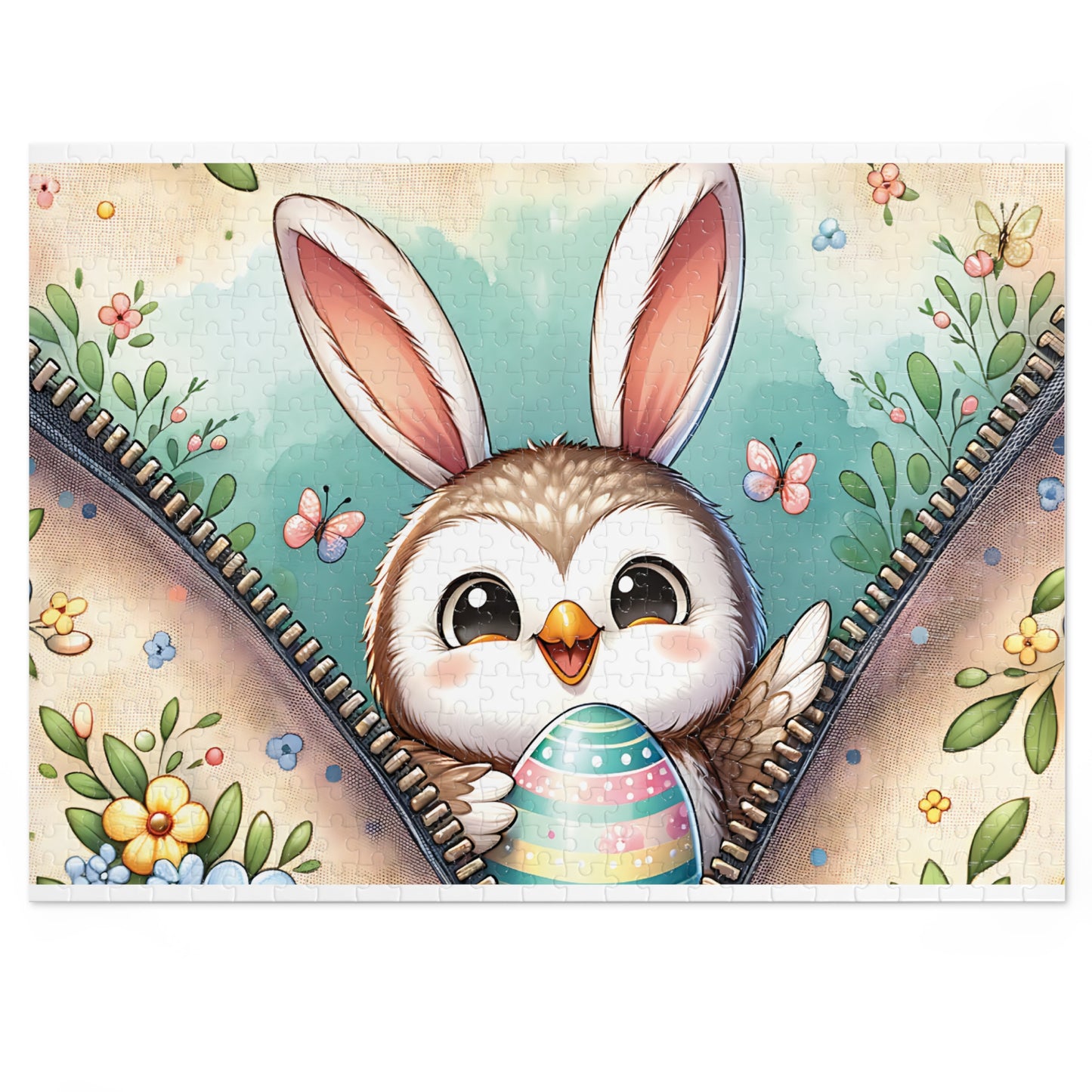 Jigsaw Puzzle, Easter, Owl with Bunny Ears, Personalised/Non-Personalised (30, 110, 252, 500,1000-Piece)