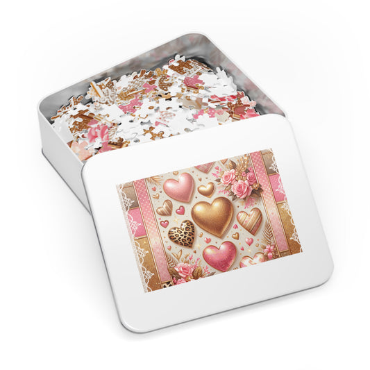 Jigsaw Puzzle, Hearts, Personalised/Non-Personalised (30, 110, 252, 500,1000-Piece)