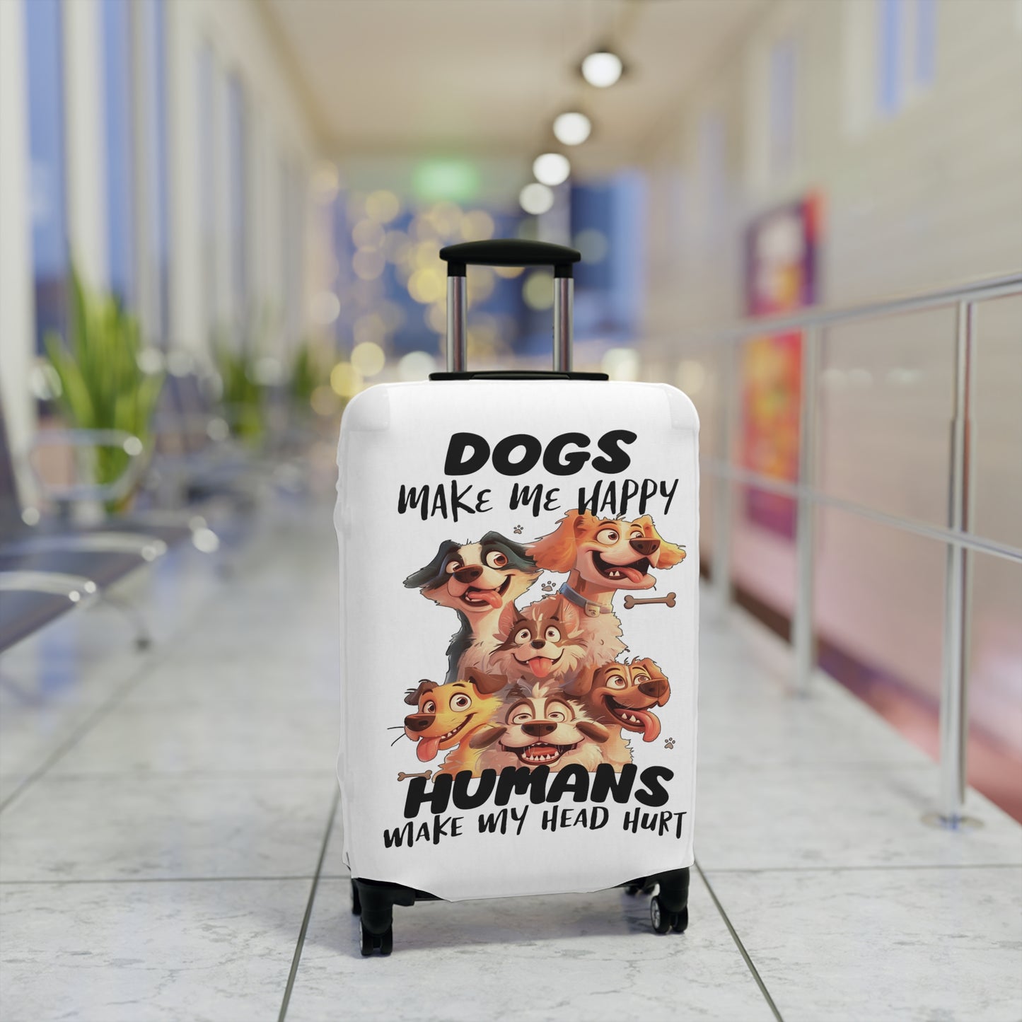 Luggage Cover, Dog, Dogs make me happy, awd-4006