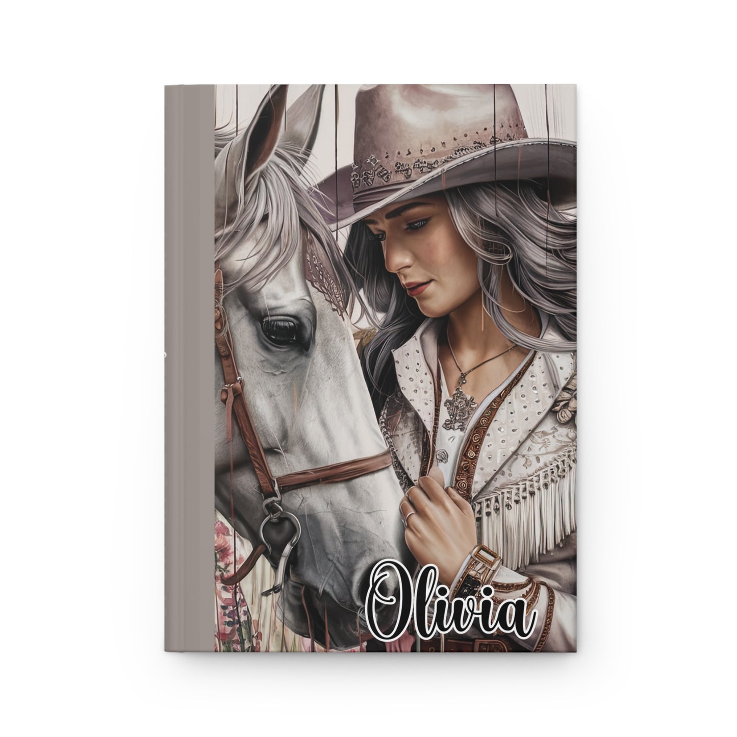 Personalised Hardcover Journal Matte, Country and Western, Cowgirl and Horse, awd-1686