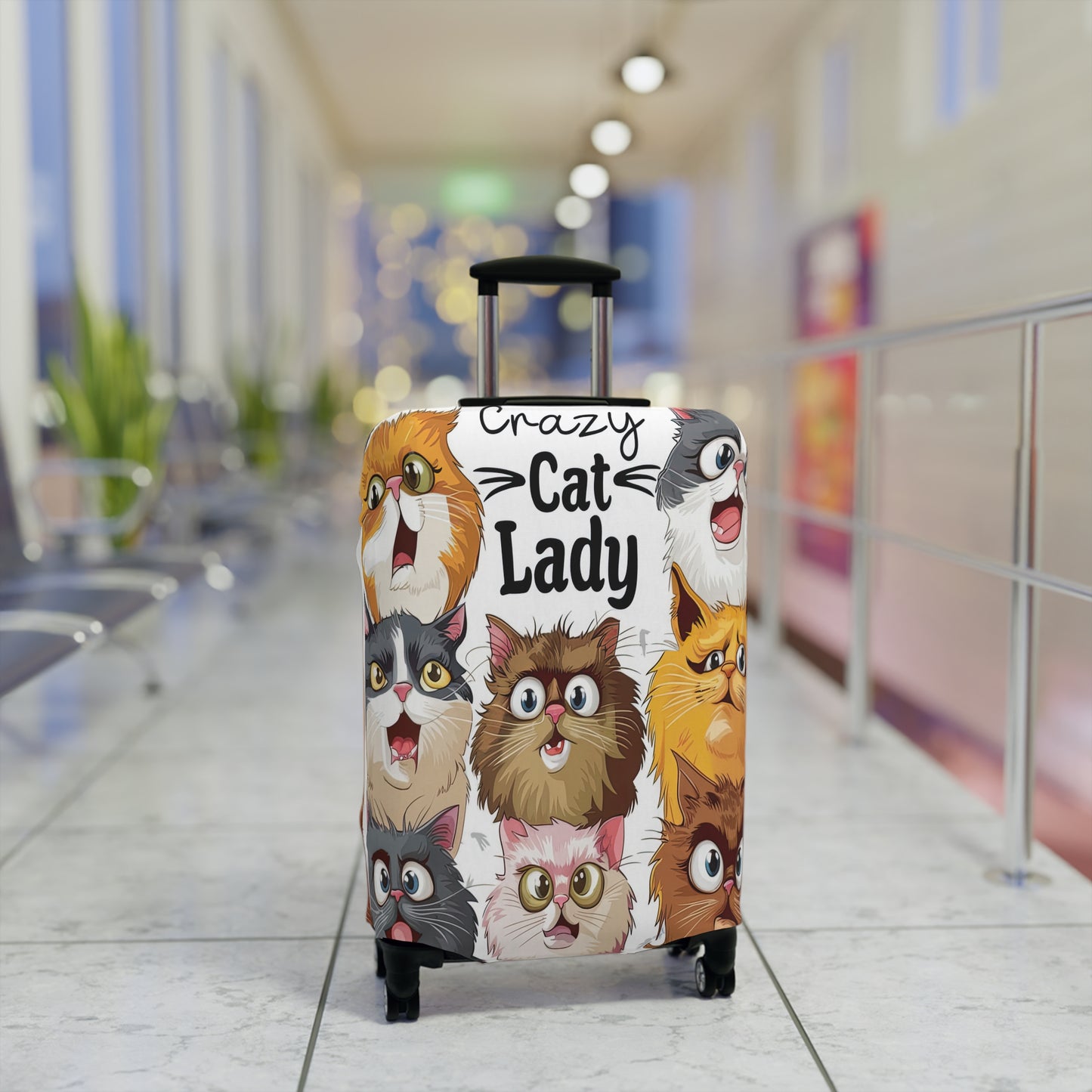 Luggage Cover, Crazy Cat Lady, awd-1489