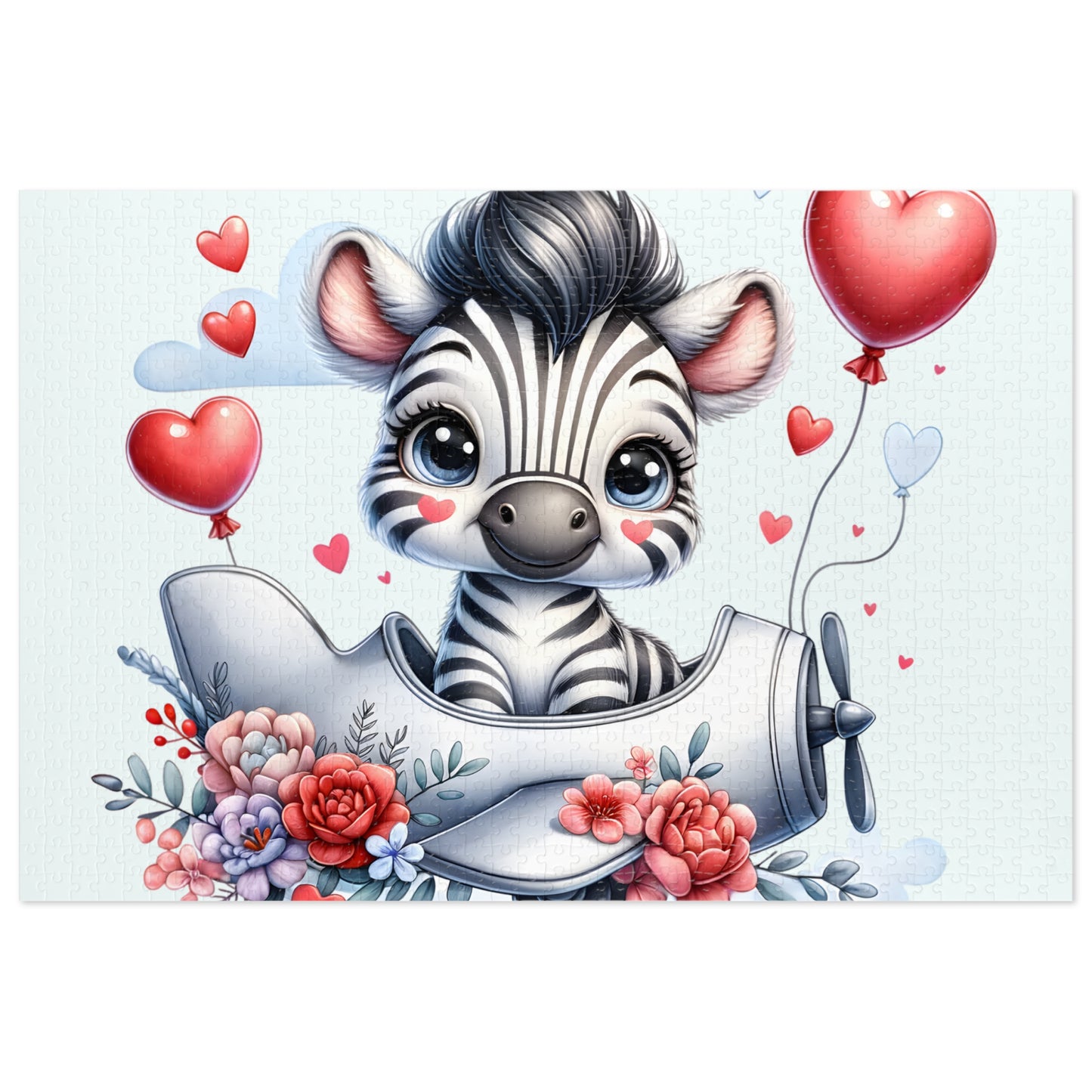 Jigsaw Puzzle, Zebra in Plane, Personalised/Non-Personalised (30, 110, 252, 500,1000-Piece)