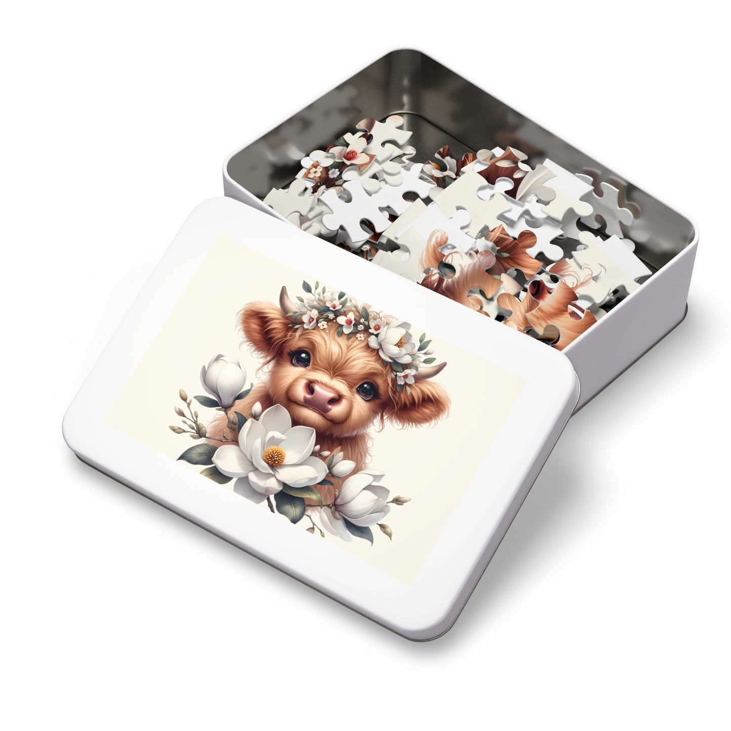 Jigsaw Puzzle, Highland Cow, Personalised/Non-Personalised (30, 110, 252, 500,1000-Piece)