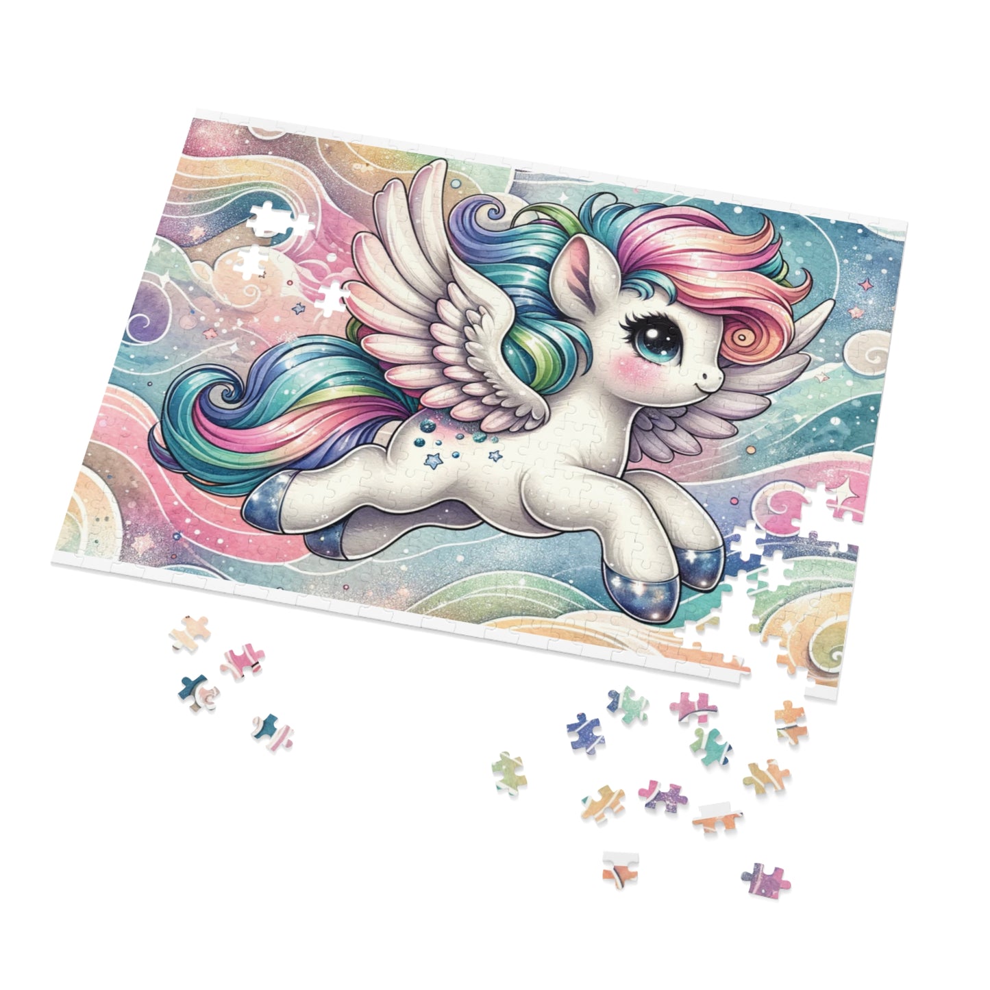 Puzzle, Rainbow Unicorn, Personalised/Non-Personalised (30, 110, 252, 500,1000-Piece) awd-645