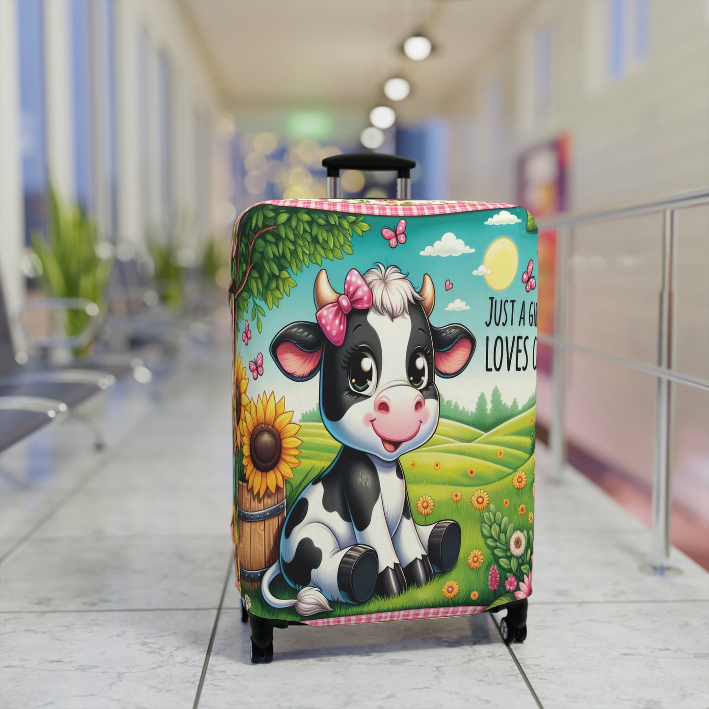 Luggage Cover, Just a Girl who Loves Cows, awd-1491