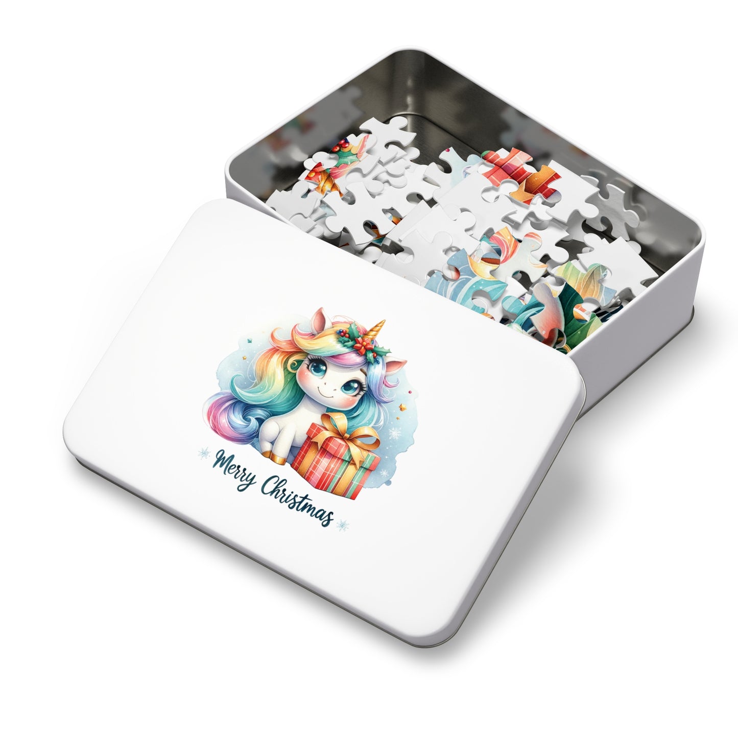 Jigsaw Puzzle, Christmas, Unicorn, Personalised/Non-Personalised (30, 110, 252, 500,1000-Piece)