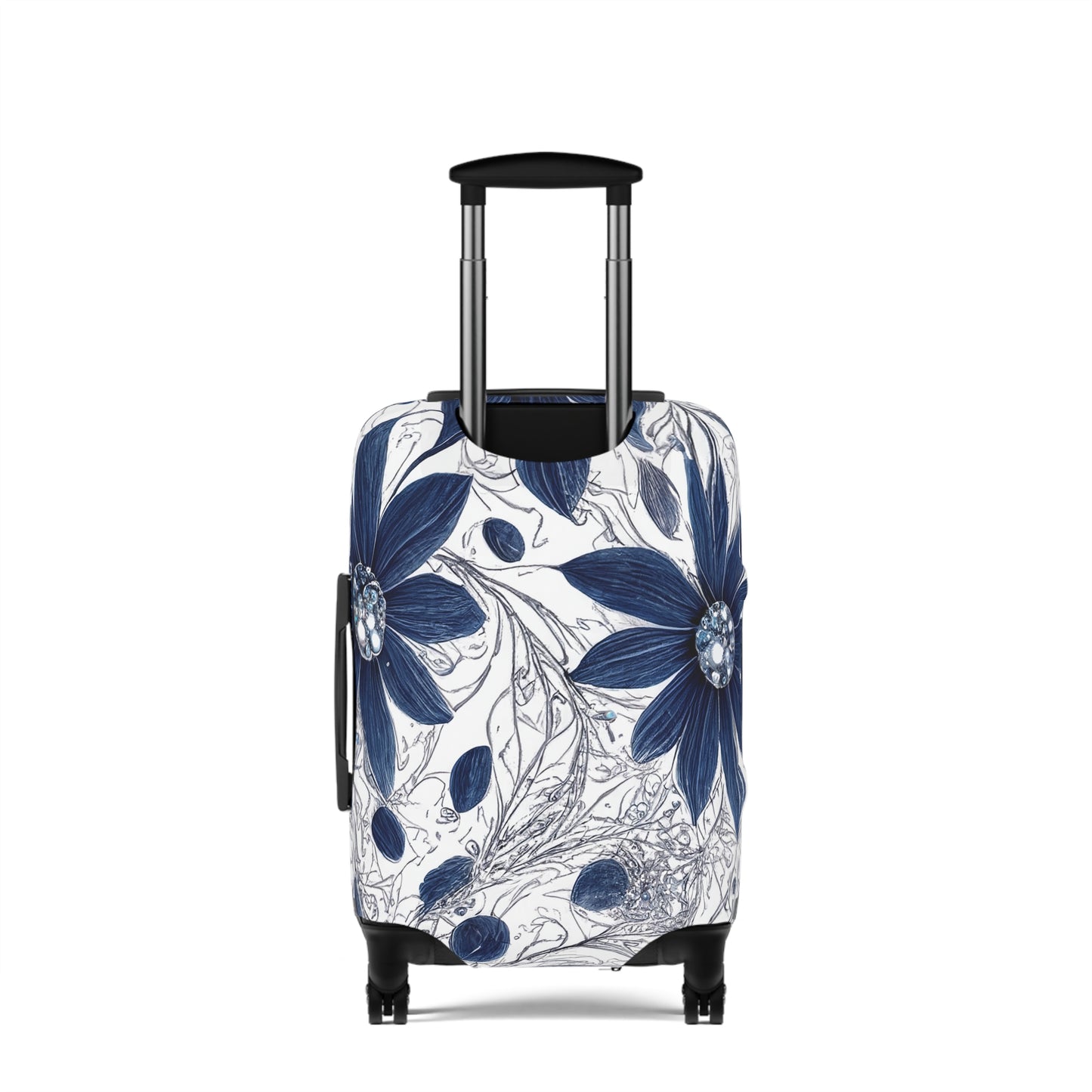 Luggage Cover, Blue Floral-3