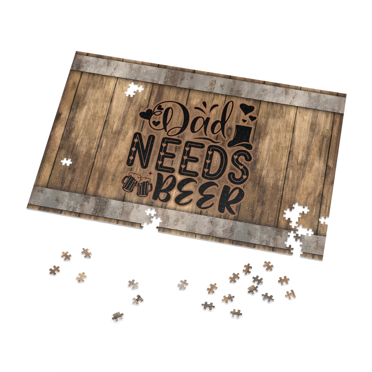 Puzzle, Dad, Dad Needs a Beer, Personalised/Non-Personalised (30, 110, 252, 500,1000-Piece) awd-572