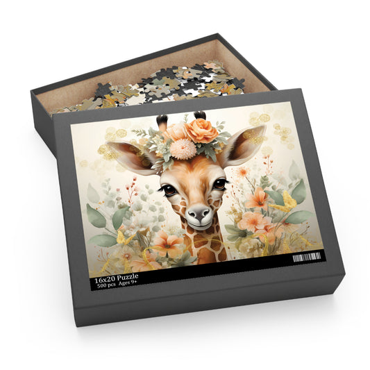 Personalised/Non-Personalised Puzzle, Giraffe (120, 252, 500-Piece)