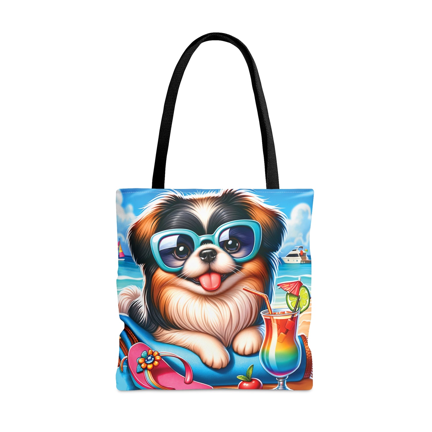 Tote Bag, Dog on Beach, Pekinese, Tote bag,  awd-1230