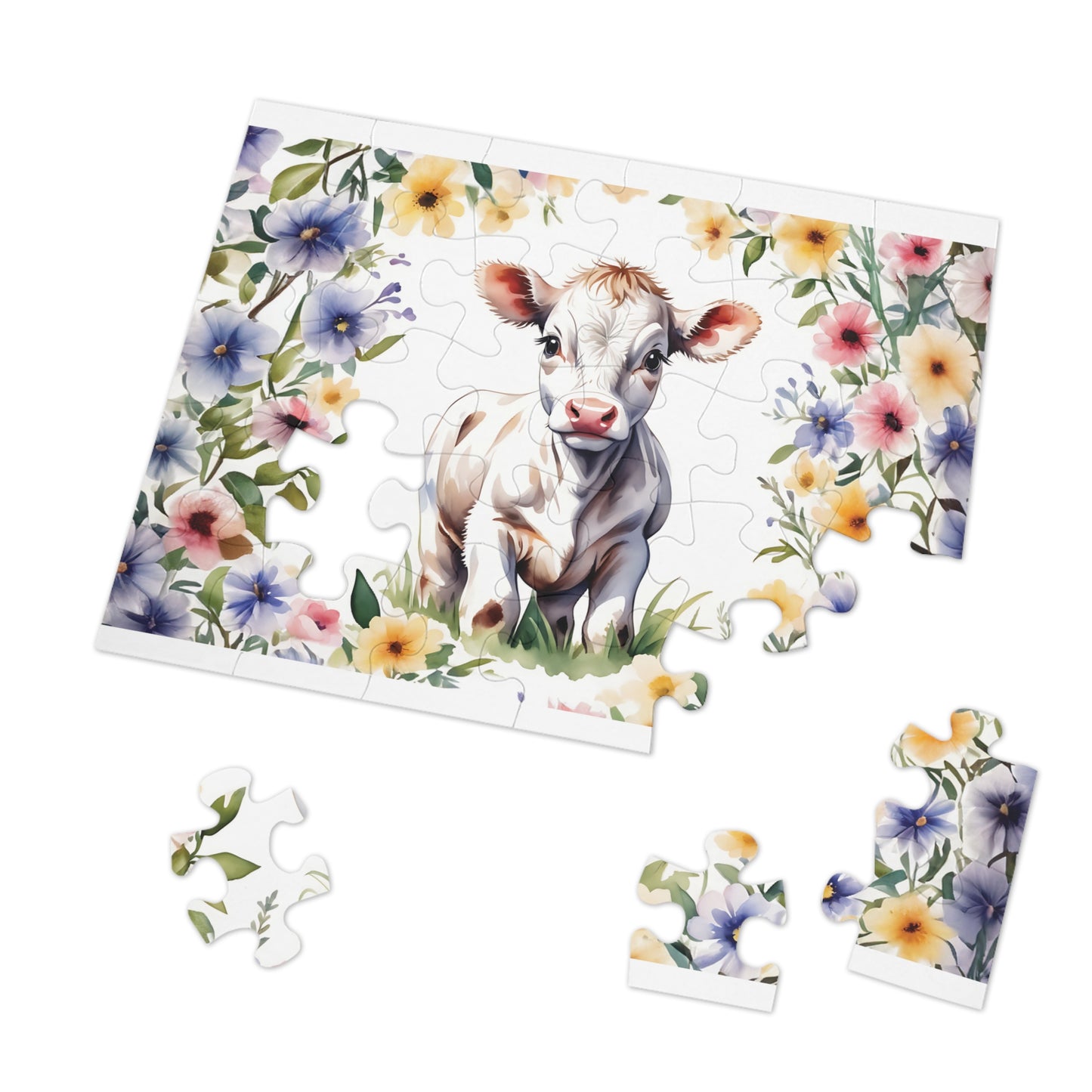 Jigsaw Puzzle, Western, Cow, Personalised/Non-Personalised (30, 110, 252, 500,1000-Piece)